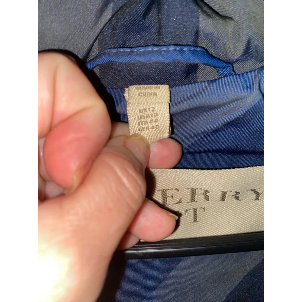 Women's Burberry Brit Plaid Jacket Size 10 Blue Gray - Picture 3 of 15